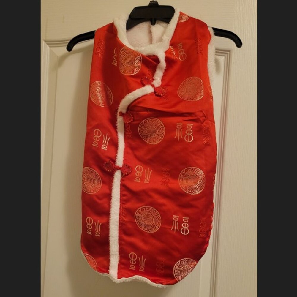 Red and Gold Chinese New Year (CNY) dog coat (size Medium, maybe?)